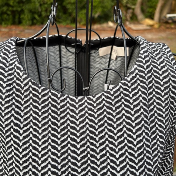 NWT Loft Black and White Herringbone Dress - Picture 2 of 9